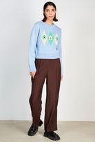 Light blue yellow and green argyle floral jumper_5