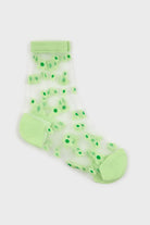 Light green mixed flower sheer socks_3