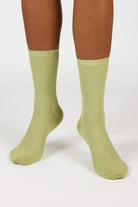 Light green modal blend ribbed socks_4