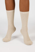 Light beige rainbow fleck ribbed socks_4