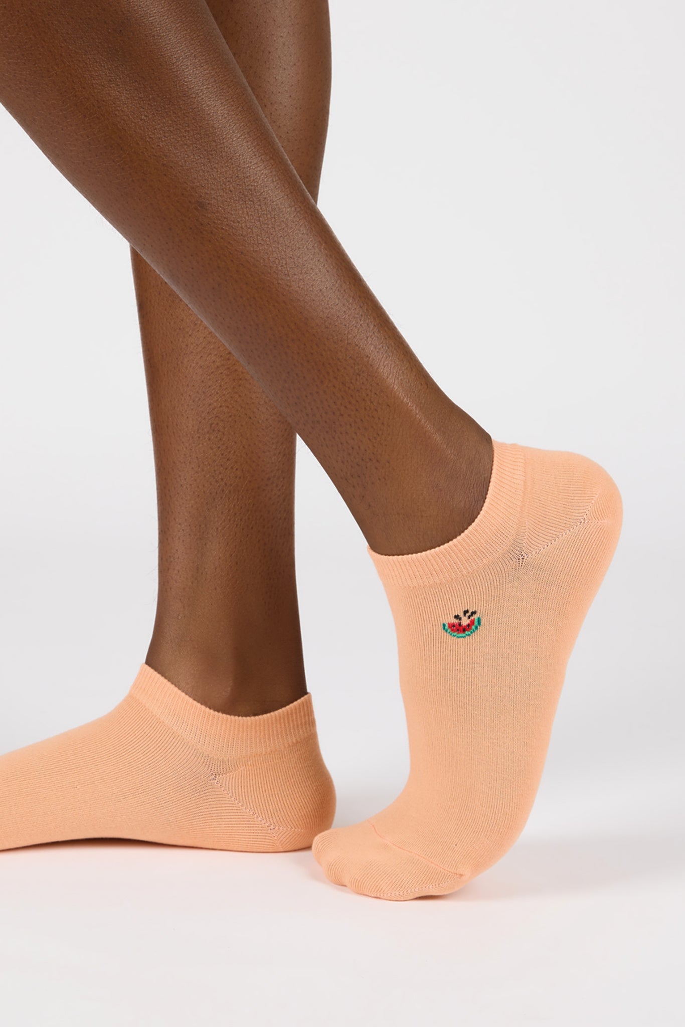 Light orange tiny watermelon ankle socks_1