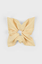 Light yellow tiny polka dot square scrunchie_1
