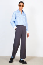 Light blue pinstriped smart cropped shirt_3