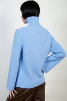Light blue shaped thick rib turtleneck jumper_3