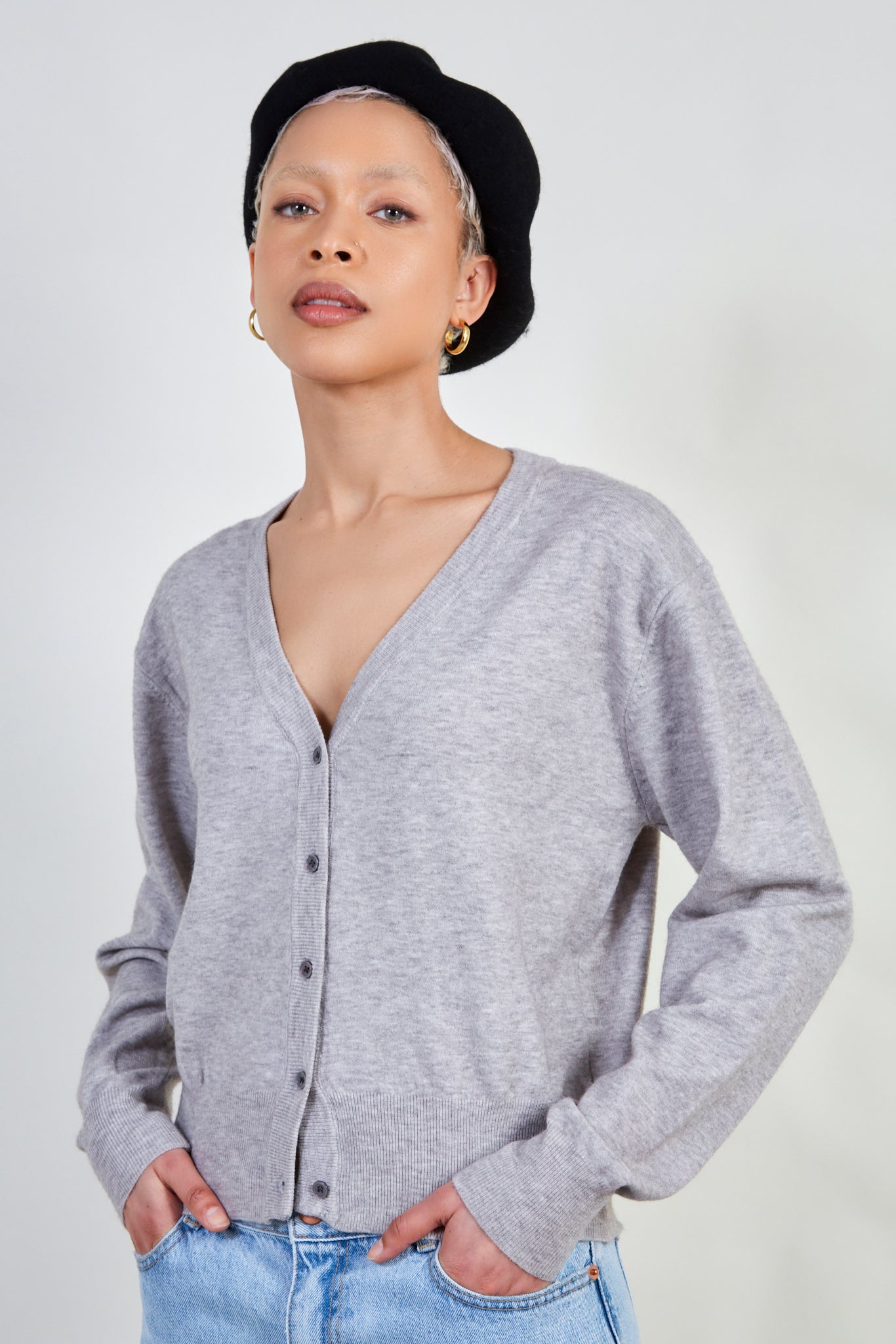 Light grey cashmere blend cardigan_1