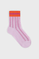 Lilac and red stripe hem socks_1