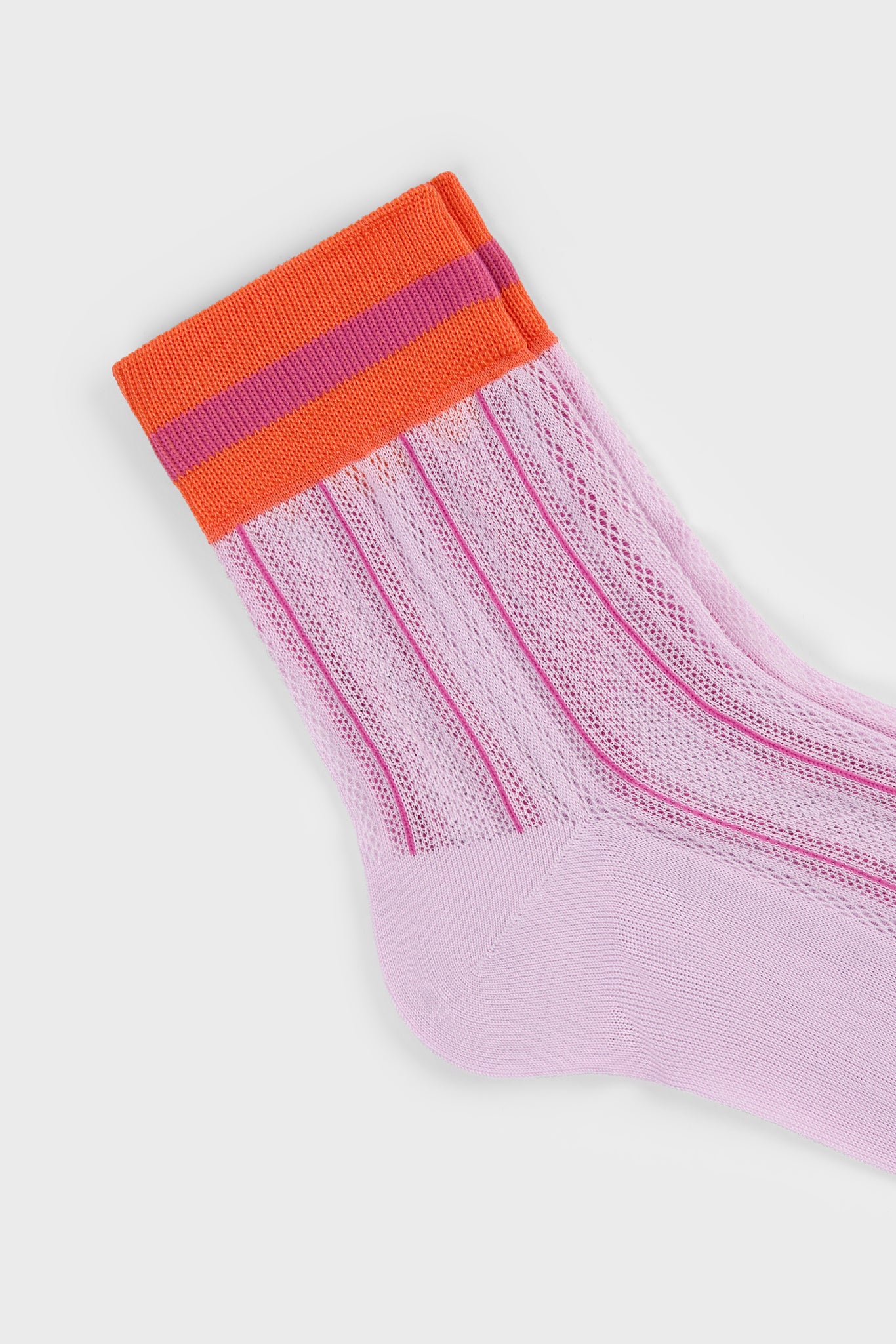 Lilac and red stripe hem socks_2