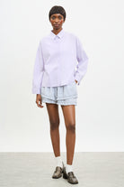 Lilac and white multi striped shirt_4