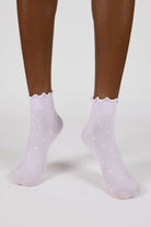 Lilac and white polka dot ruffle trim socks_1