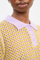 Lilac and yellow mix knit polo_3
