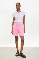 Lilac daisy gingham short sleeved shirt_4