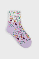 Lilac floral colourblock socks_1
