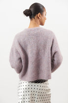 Lilac mohair wool blend V neck jumper_3
