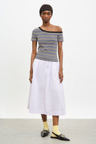 Lilac multi striped off shoulder tee_4