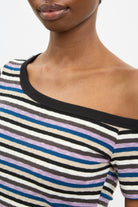 Lilac multi striped off shoulder tee_3