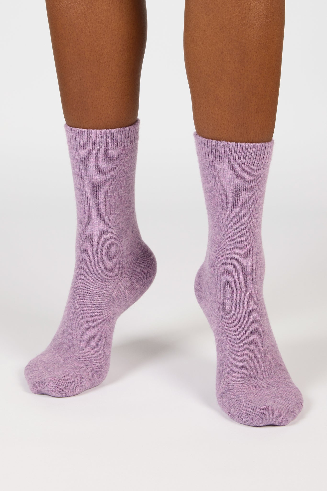 Lilac smooth cashmere wool blend socks_4