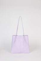 Lilac vegan leather pinched strap tote bag_1