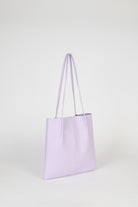 Lilac vegan leather pinched strap tote bag_2