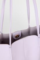 Lilac vegan leather pinched strap tote bag_4
