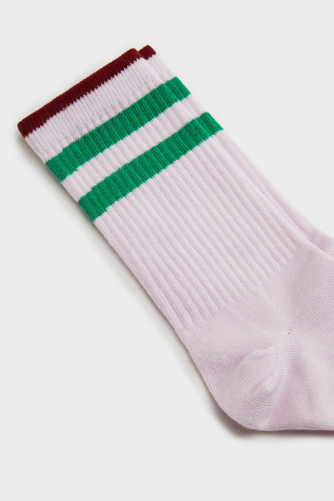 Lilac and green thick varsity stripe socks_2