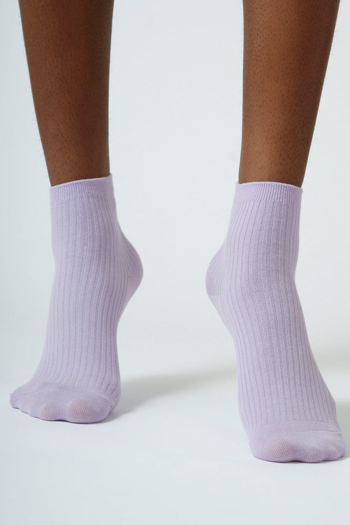 Lilac short cotton blend socks_2