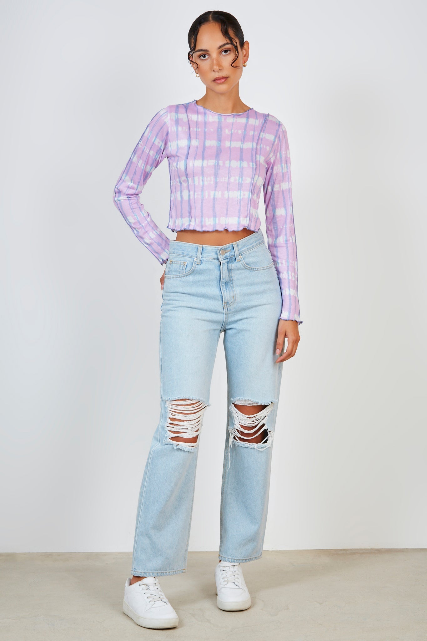 Lilac tie dye long sleeved top_3