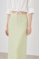 Lime green gingham slit back pencil skirt_3