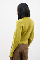 Lime green wool blend horizontal ribbed knit top_2