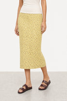 Lime green tiered floral lace pencil skirt_3