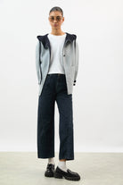 Mid blue denim leopard print barrel leg jeans_4