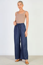 Mid blue denim tie front denim trousers_4