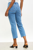 Mid blue straight leg capri jeans_2