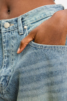 Mid blue striped denim shorts_3