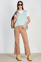 Mint green V neck sweater vest_5