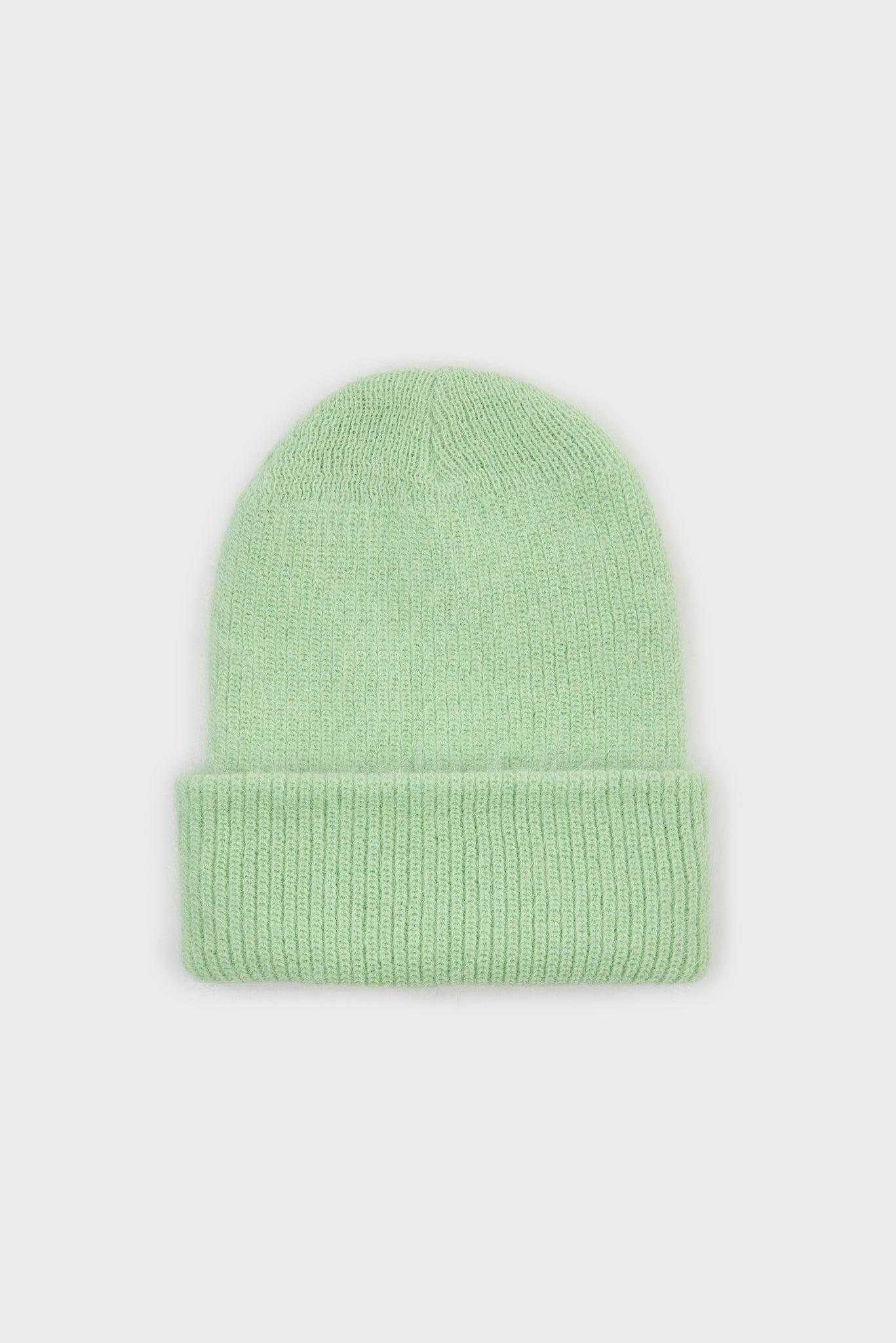 Mint green mohair beanie hat_1