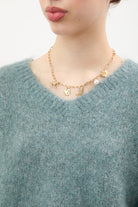 Mint green mohair wool blend V neck jumper_3