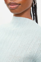 Mint green pleat ribbed short sleeved top_3