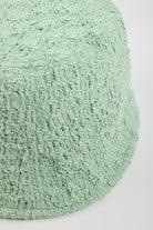 Mint green textured slim profile bucket hat_3