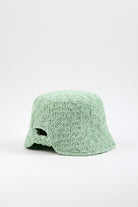 Mint green textured slim profile bucket hat_4