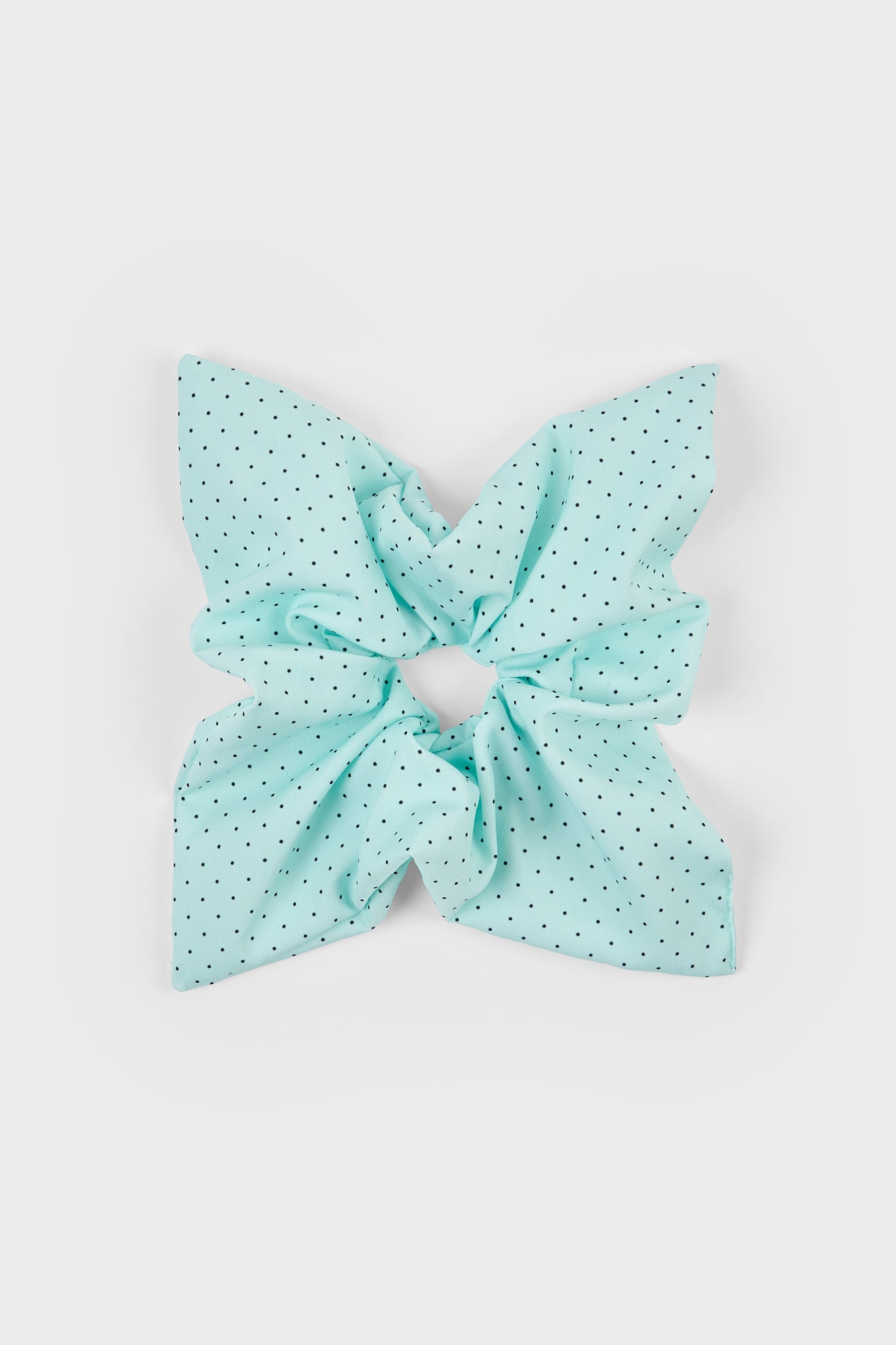 Mint green tiny polka dot square scrunchie_1