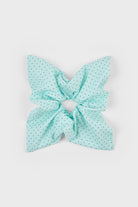 Mint green tiny polka dot square scrunchie_1