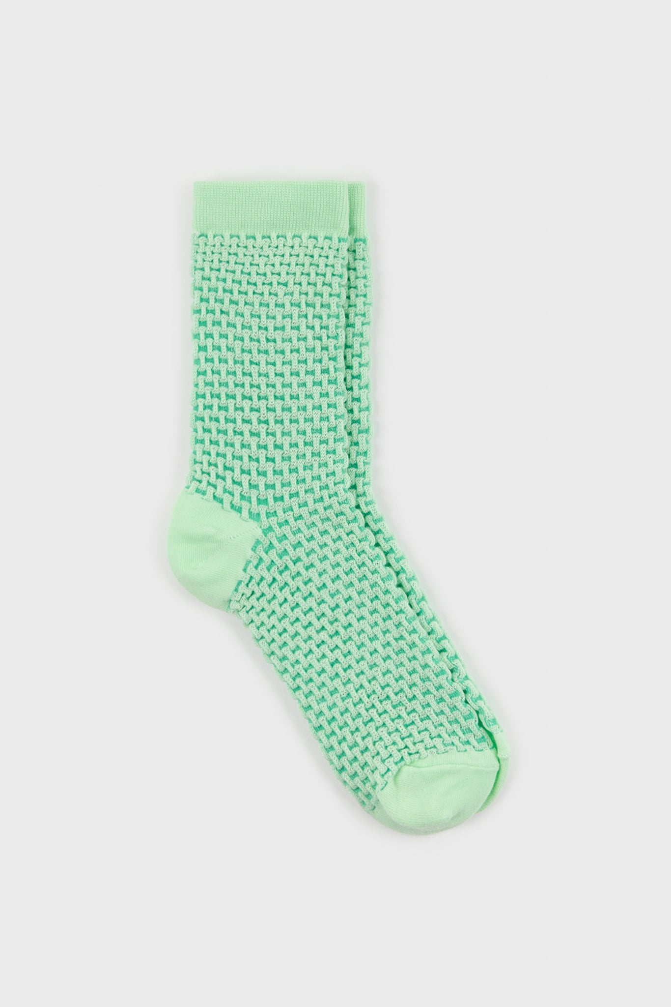 Mint green two tone waffle socks_3