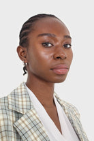 Mint green and beige check oversized blazer_8