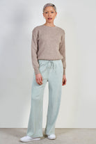 Mint green ribbed velvet trousers_2