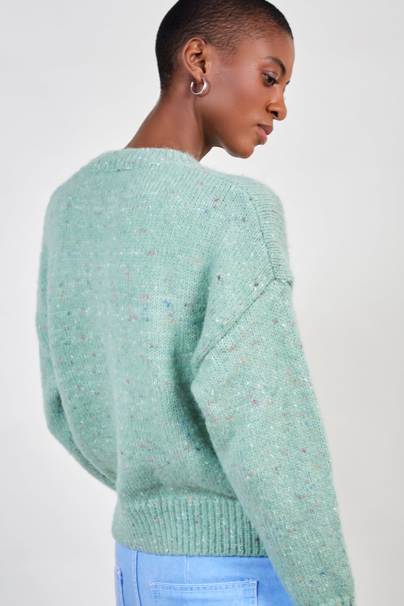 Mint green rainbow fleck smooth jumper_4