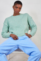 Mint green rainbow fleck smooth jumper_1