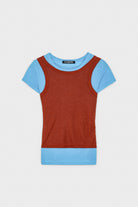 Orange and blue tank layered T-shirt_1