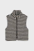 White and black woven stripe zip vest_6