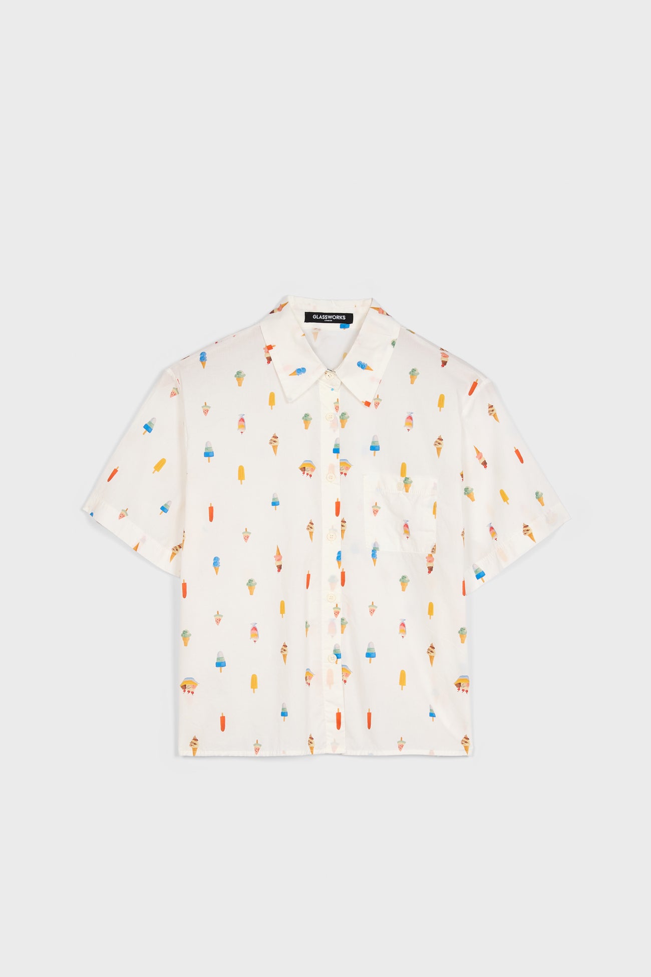White ice cream print shirt_6