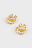 Mustard and gold triple line mini hoop earrings_1